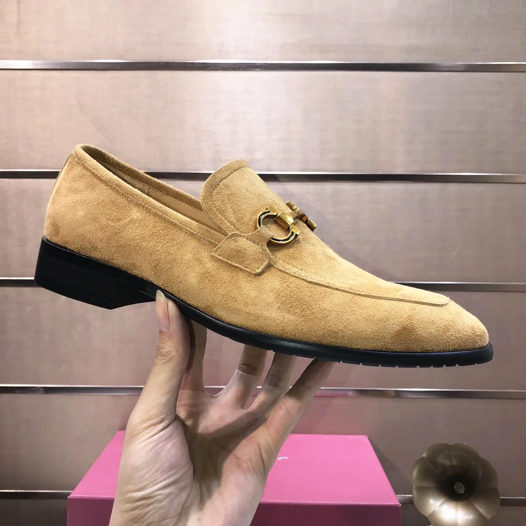 Men's shoes 💰500💰 [Ferragamo/Ferragamo] The latest model in the counter. Original imported high-quality cowhide with open sides + imported 🐂 water-dyed cowhide lining + original luxury metal buckle + original combination outsole. Comparison without pressure 38--45 (45 is custom-made and cannot be returned or exchanged)